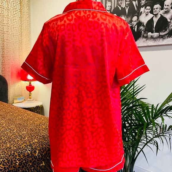 Red Leopard Matching Satin Set - Picture 6 of 9